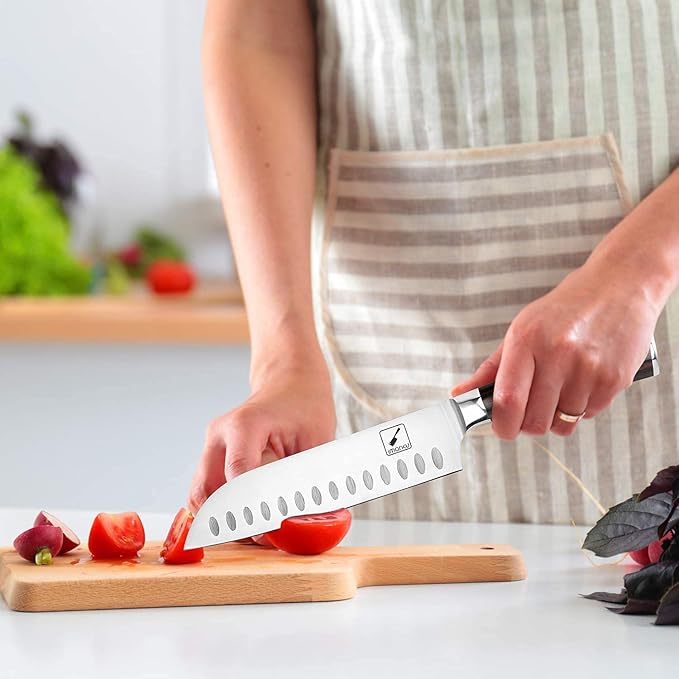imarku Chef Knife 7 Inch Kitchen Knife Ultra Sharp Santoku Knife - 7Cr17Mov Japanese Chefs Knife, Kitchen Gadgets 2025, Apartment Essentials, Birthday Gifts for Him Her, Best Gifts for Women Men