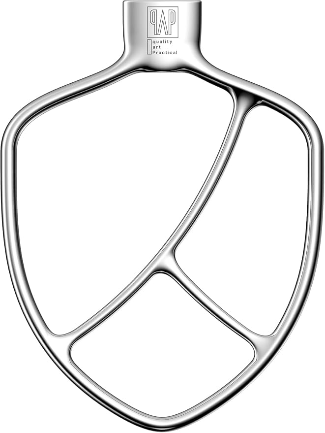 Stainless Steel Paddle，Flat Beater - Accessories and Attachments for KitchenAid Mixers, Fit 6 QT Tulip Shaped Bowl