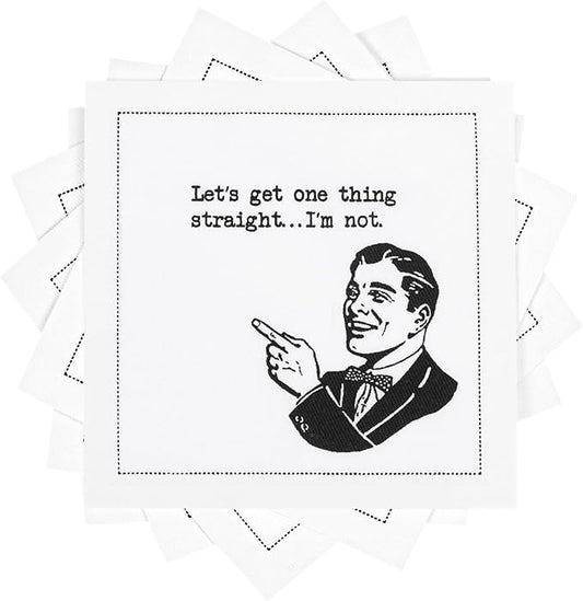 Five Star Funny Pride Graphics Quotes | White Cotton Cocktail Napkins | 50 Luxury Disposable Beverage Napkins with Witty Bar Quotes | Drink Napkins for Parties, Bars, Weddings & Game Nights