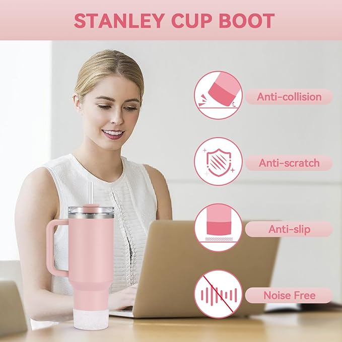 PICcircuit 2PCS for Stanley Boot, Silicone Bottom for Quencher Adventure 40oz 30oz IceFlow 20oz 30oz Bottle&for Hydroflask Tumbler 12-24oz for Stanley Cup Accessories Avoid Scratches&Noise