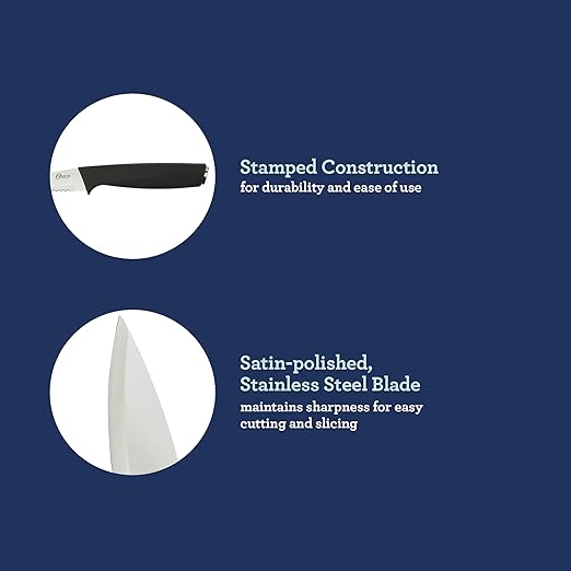 Oster Brixen 13 Piece High Carbon Stainless Steel Kitchen Cutlery Knife Block Set W/Black Wood Block - Cuchillos Para Cocina