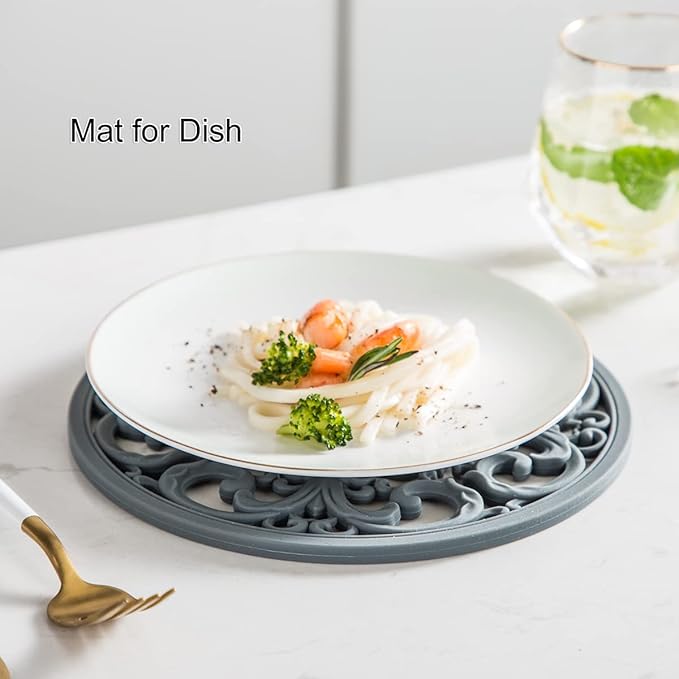 Extra Thick Silicone Trivet Mat for Hot Dishes, Hot Pots and Pans, Pot Holder, Hot Pad to Portect Your Table and Countertop, Kitchen Decor and Accessories,Chocolate Brown,Set of 3