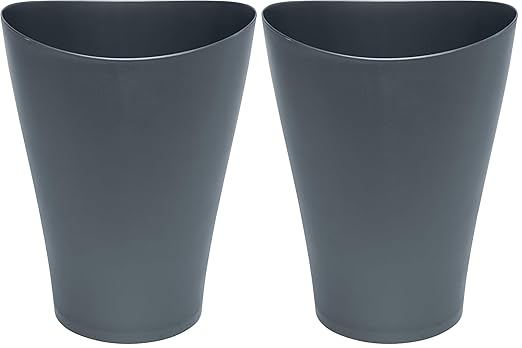 Rubbermaid Trash Can, 2.25 Gallon, Plastic, Gunmetal Blue | Pack of 2 | Bathroom | Vanity