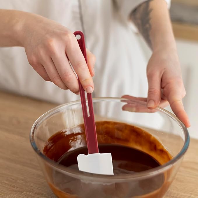 Silicone Rubber Spatula Pack of 3, 10-Inch Commercial Silicone Spatulas, Rubber Baking Spatula Set Resistant to High Heat, Nonstick & Dishwasher Safe