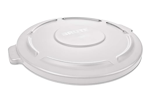 Rubbermaid Commercial Products Heavy-Duty BRUTE Dome Swing Top Door Lid, Plastic, White, Compatible with the 44-Gallon Waste/Utility Containers