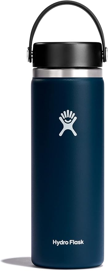 Hydro Flask Water Bottle - Insulated Stainless Steel - Wide Mouth Flex Lid, Non Spill, Leakproof and Refillable in 20 Oz