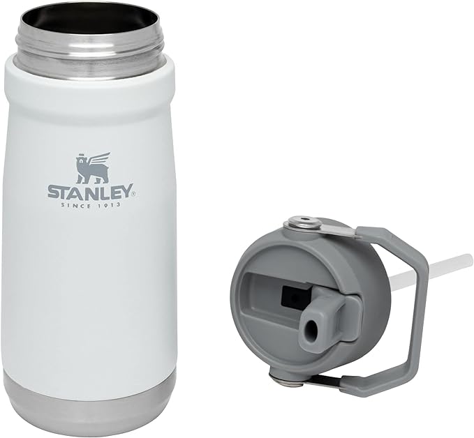 STANLEY IceFlow Flip Straw Water Bottle 17 oz | Built-In Straw for Travel and Sports | Lightweight and Leak Resistant | Insulated Stainless Steel | BPA-Free | Polar