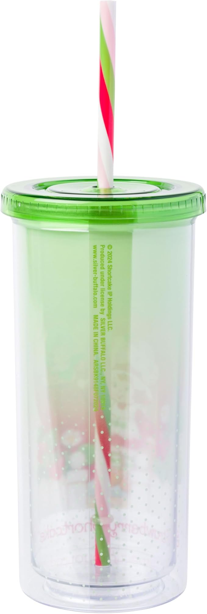 Silver Buffalo Strawberry Shortcake Strawberry House Plastic Tall Cold Cup with Lid and Straw, 20 Ounces