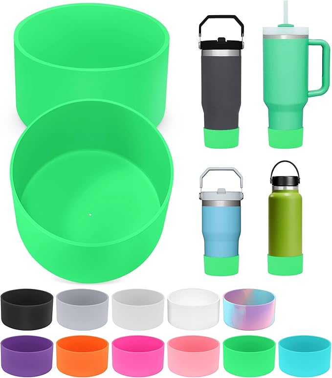 PICcircuit 2PCS for Stanley Boot, Silicone Bottom for Quencher Adventure 40oz 30oz IceFlow 20oz 30oz Bottle&for Hydroflask Tumbler 12-24oz for Stanley Cup Accessories Avoid Scratches&Noise