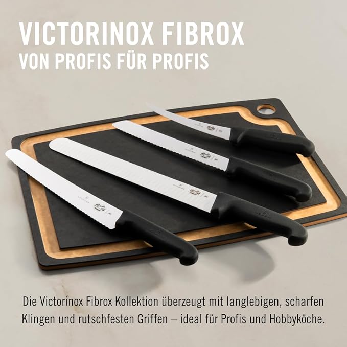 Victorinox 10.25 Inch Fibrox Bread Knife with Ultra-Sharp Serrated Edge, Black
