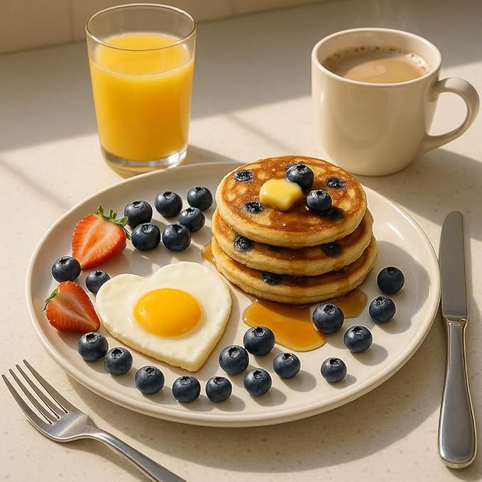 HIC Kitchen Non-Stick Egg and Pancake Cooking Rings, Heart Shaped, Non-Stick Carbon Steel; PFOA and BPA Free, Set of 2