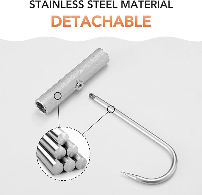 ARTOYS Stainless Steel Meat Hook - 2Pcs - T-Shaped Butcher's Hook for Easy Processing,T-Handle Boning Hooks,Great Hook for The Home-Butcher