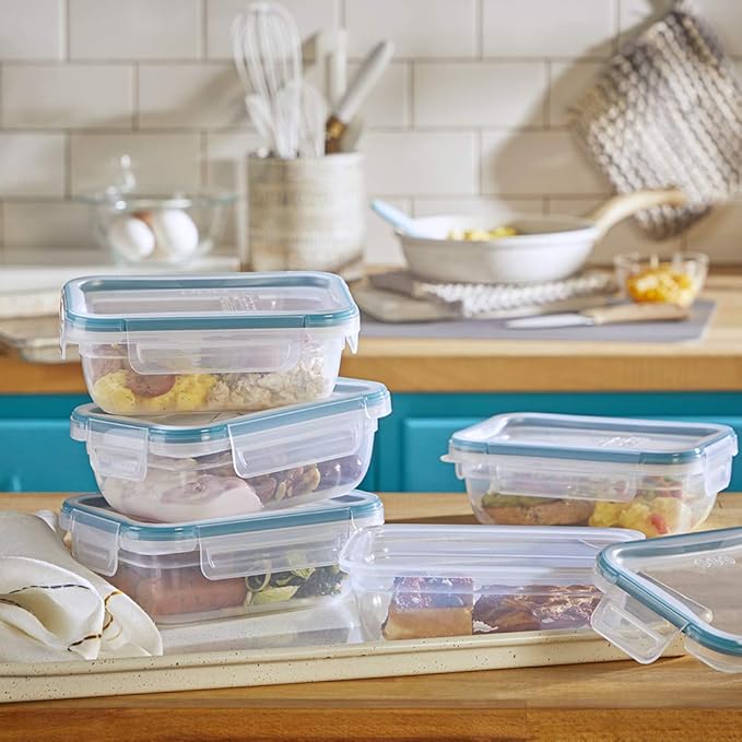 Snapware Total Solutions (3 Cup) Plastic Food Storage Containers Set, Airtight & Leakproof Locking BPA-Free Lids Tupperware, Freezer Dishwasher Microwave Safe (Pack of 10)