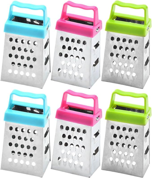 6Pcs Stainless Steel Mini Cheese Graters Kitchen Square Slicer Ginger Mini Zester Vegetable Grater Food Shredder 2.63X1.45X1.06Inch