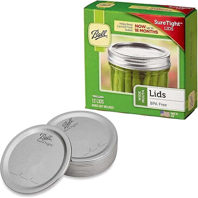 Ball Mason Jar Lids, Wide Mouth, 12 CT (Pack of 8)