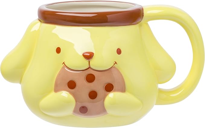 Silver Buffalo Sanrio Hello Kitty and Friends Pompompurin Ceramic 3D Sculpted Mug, 20 Ounces