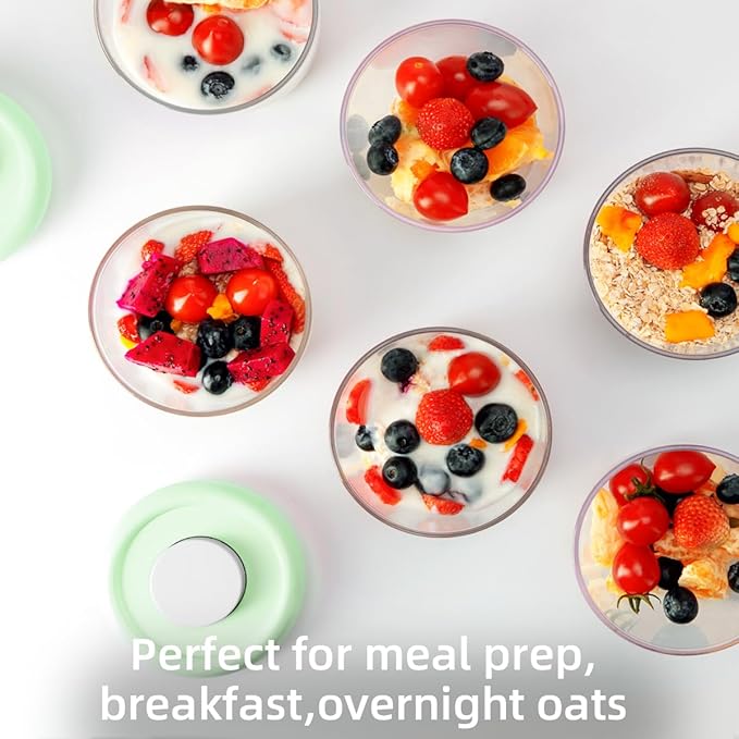 Overnight Oats Containers with Lids,14oz 400ml Set of 4 Meal Prep Container, Airtight Leakproof Reusable Food Storage Containers,Pop-Top Lids Bowl for Leftovers,Glass-like Clarity Tritan Material