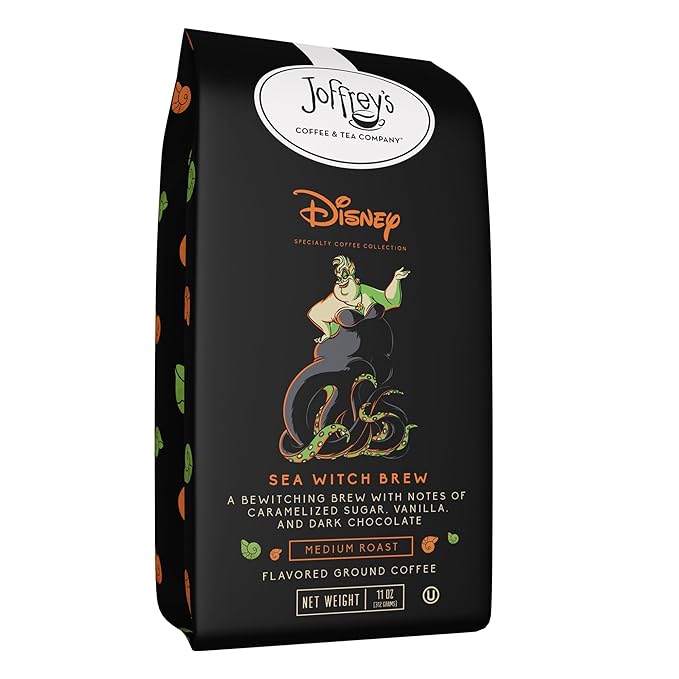 Joffrey's Sea Witch Brew - Disney Flavored Coffee, Notes of Caramelized Sugar, Dark Chocolate, Vanilla, Medium Roast, Brew or French Press (Ground, 11oz)