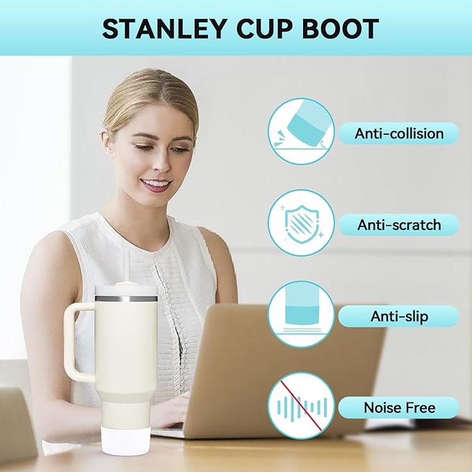 PICcircuit 2PCS for Stanley Boot, Silicone Bottom for Quencher Adventure 40oz 30oz IceFlow 20oz 30oz Bottle&for Hydroflask Tumbler 12-24oz for Stanley Cup Accessories Avoid Scratches&Noise