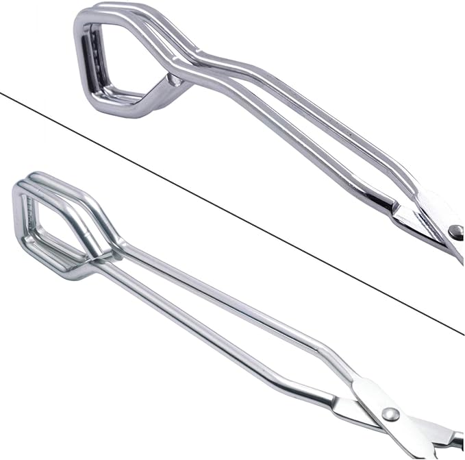 Scissor Style Tongs 10-Inch and 11-Inch Set Stainless Steel Wire Tongs, Set of 2