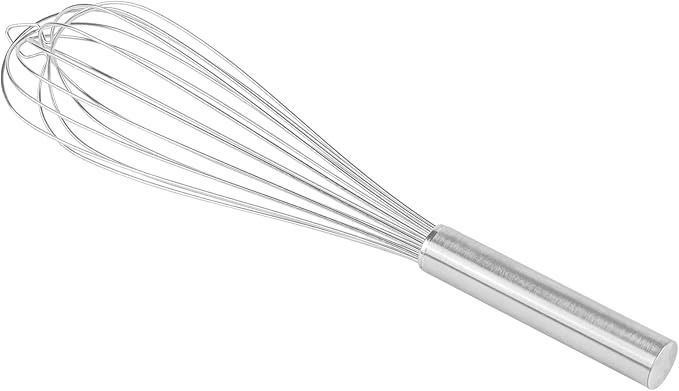 Restaurantware Met Lux 16 x 3 x 3 Inch Baking Whisk 1 French Whisk With Ergonomic Handle - Dishwashable Won't Corrode Stainless Steel Whisk For Whipping Baking Or Cooking