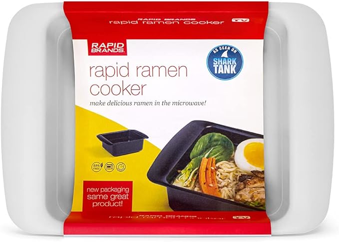 Rapid Ramen Cooker | Microwavable Cookware for Instant Ramen | BPA Free and Dishwasher Safe | Perfect for Dorm, Small Kitchen or Office | Gray, 1 Pack