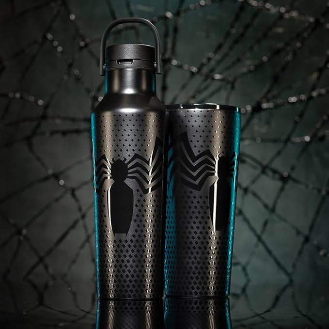Corkcicle Marvel Tumbler - Insulated Stainless Steel Travel Cup - Cold & Hot Drinks - Reusable - Durable - Spill Proof Lid - Non-Slip Silicone Base - Easy Grip - BPA Free - 24 oz - Venom