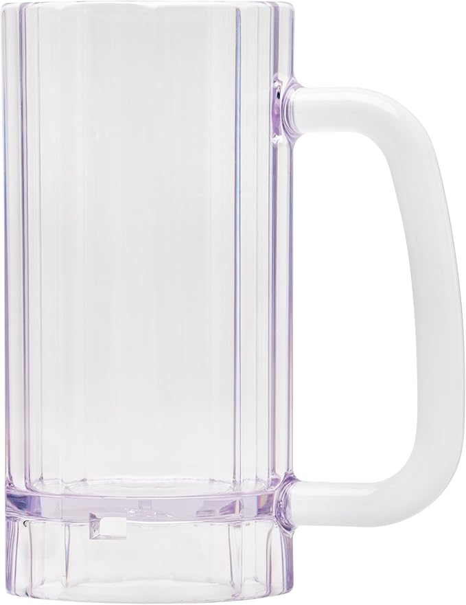 G.E.T. 00086-1-SAN-CL Shatter-Resistant Plastic Beer Mug / Stein, 16 Ounce, BPA Free (Set of 4)