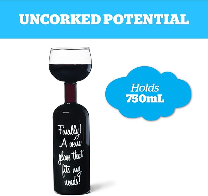 BigMouth Inc Ultimate Wine Bottle Glass, Holds Full Bottle of 750 Milliliters
