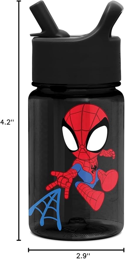 Simple Modern Marvel Spiderman Kids Water Bottle Plastic BPA-Free Tritan Cup with Leak Proof Straw Lid | Reusable and Durable for Toddlers, Boys | Summit Collection | 12oz, Spidey Kid