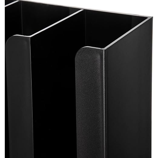 San Jamar Portion Cup and Lid Organizer Fits 2-3" Cups and Lids with Removable Dividers for Kitchen, Restaurant, and Fast Food, Plastic, 10 x 11.5 x 3.75 Inches, Black