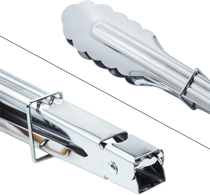 Stainless Steel Serving Tongs Grilling Tongs for Cooking Camping Barbecue (12-Inch 3 Pieces)
