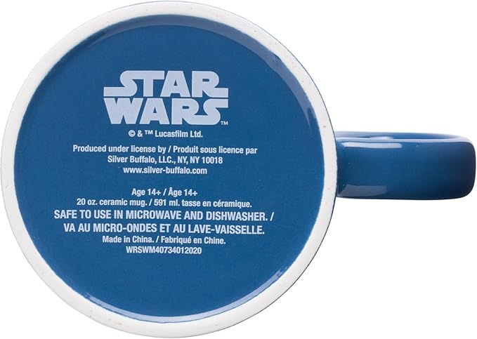 Silver Buffalo Star Wars The Mandalorian The Child Baby Yoda Grogu Protect Attack Snack Ceramic Coffee Mug, 20-Ounces