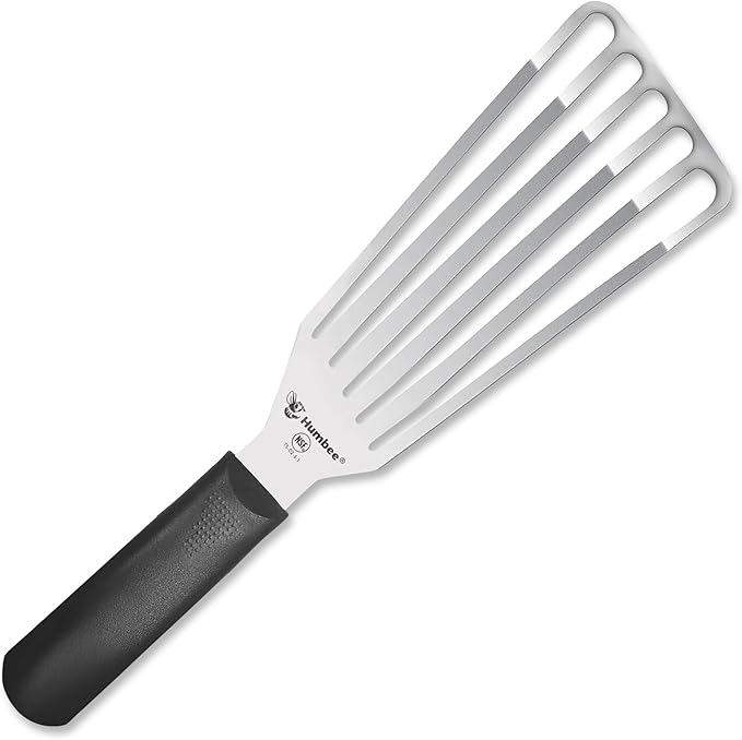 6 Inches Fish Turner, Slotted Fish Spatula Dishwasher Safe NSF (Left Hand), Shovel Black
