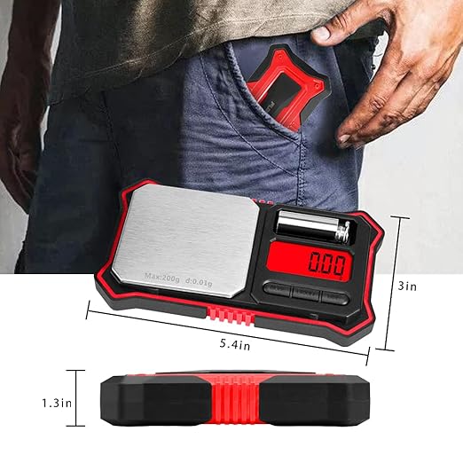 Fuzion Digital Pocket Scale, 200g x 0.01g Jewelry Gram Scale, 6 Units Conversion, LCD Back-Lit Display, Use for Jewelry/Medicine/Food/Powder/Herb(Battery Included)