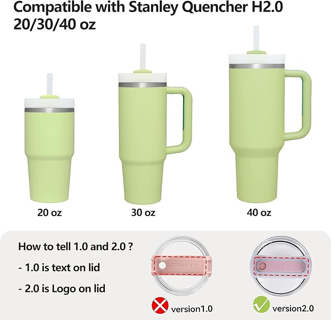 Silicone Spill Stopper Set Compatible with Stanley Cup 2.0 30oz & 40oz with Straw Cover, Set of 4