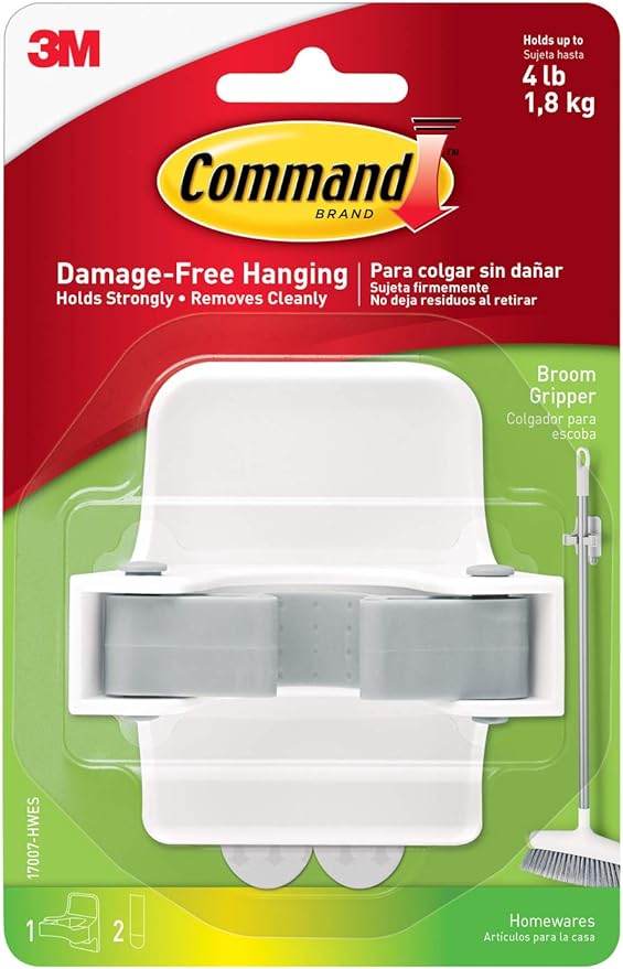 Command Broom Gripper, 1-Gripper (17007-HWES), Organize Damage-Free