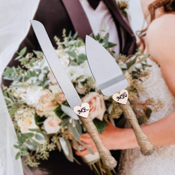 MR MRS Wedding Cake Knife and Server Set Pizza Pie Cake Knife Cutter Serveing