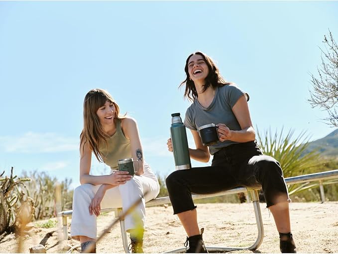 Stanley Classic Legendary Vacuum Bottle 2.0 qt | Wide Mouth with Leakproof Cup Lid |Keep Drinks Hot or Cold | Packable for Travel | Insulated Stainless Steel Thermal Bottle | BPA-Free|Hammertone Green
