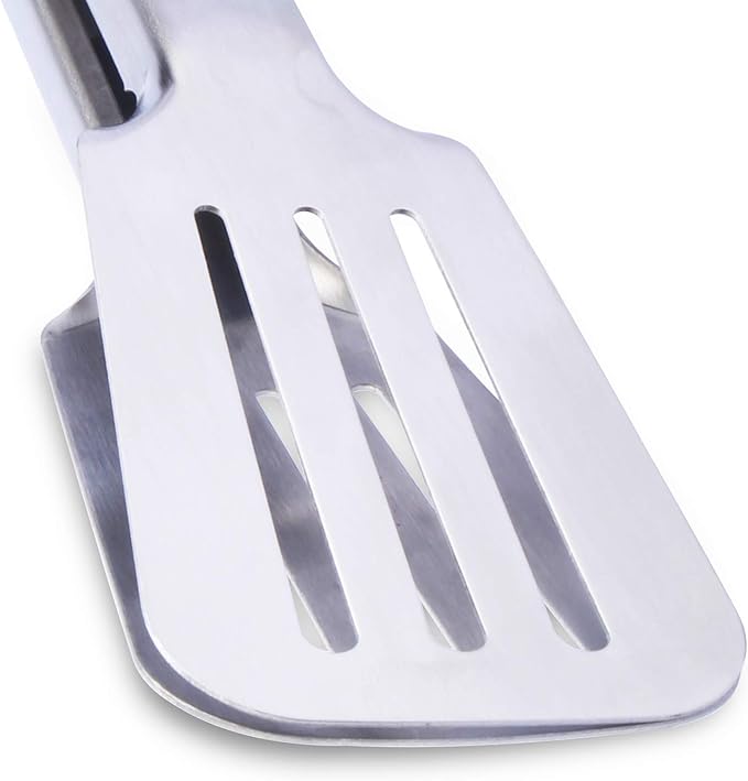 Premium 304 Stainless Steel Barbecue Turners, Heavy Duty Non-Stick BBQ Cooking Kitchen Tongs