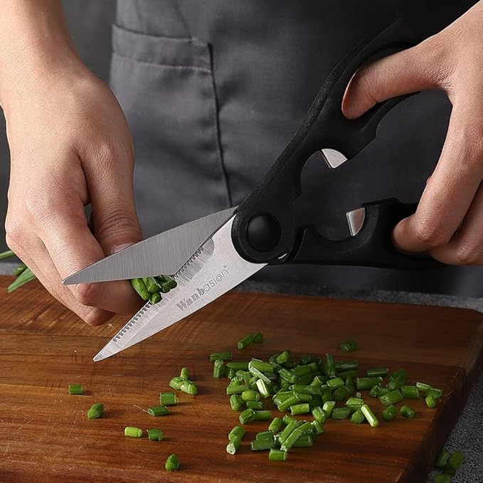 Wanbasion 16pcs Black Kitchen Knife Set with Block, Stainless Steel Knives Set for Kitchen, Professional Chef Knife Sets for Kitchen with Sharpener Acrylic Block