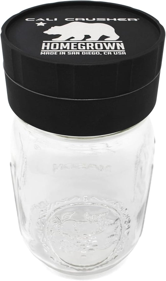 Homegrown Jar Head - 2 Piece Ball Mason Jar Herb & Spice Grinder - Black