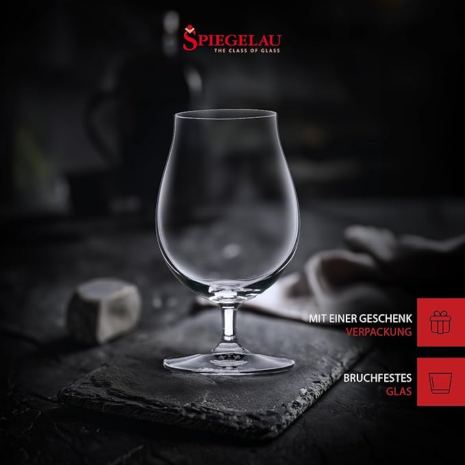 Spiegelau Classic Tulip Beer Glass, European-Made Crystal Drinking Glasses Perfect for Belgian Ales, IPA Beers, Cocktails, Sodas, Beverages, Smoothies, Home Bar Accessories, 15.5 oz, Set of 6