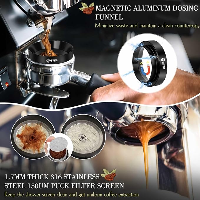 Y-Step 8 Pcs Espresso Accessories Kit, 53.3mm Espresso Tamper Kit Espresso Tools - Image 4