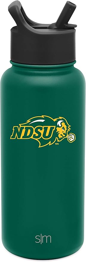 Simple Modern Officially Licensed Collegiate University Water Bottle with Straw lid Insulated Stainless Steel Thermos | Summit Collection | 32oz