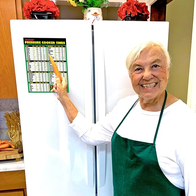 Instant Pot Magnetic Cheat Sheet - Extra Large Easy to Read 8.5” x 11” Pressure Cooker Kitchen Accessory - Instapot Cooking Times Quick Reference Guide Fridge Magnet - Cook Healthy & Tasty Meals Fast