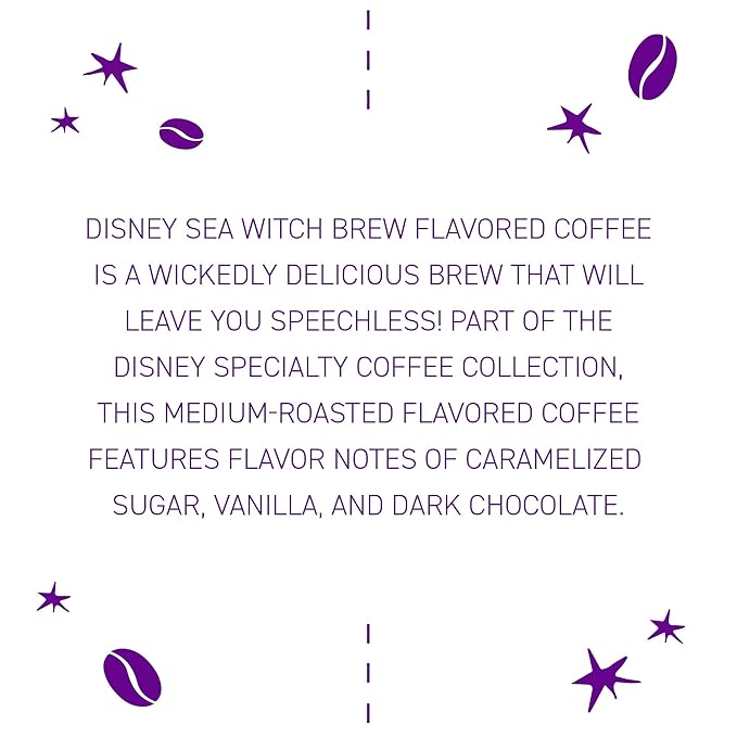 Joffrey's Sea Witch Brew - Disney Flavored Coffee, Notes of Caramelized Sugar, Dark Chocolate, Vanilla, Medium Roast, Brew or French Press (Ground, 11oz)