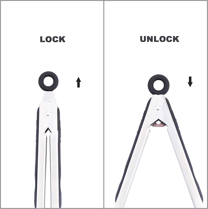 Premium 304 Stainless Steel Barbecue Turners, Heavy Duty Non-Stick BBQ Cooking Kitchen Tongs