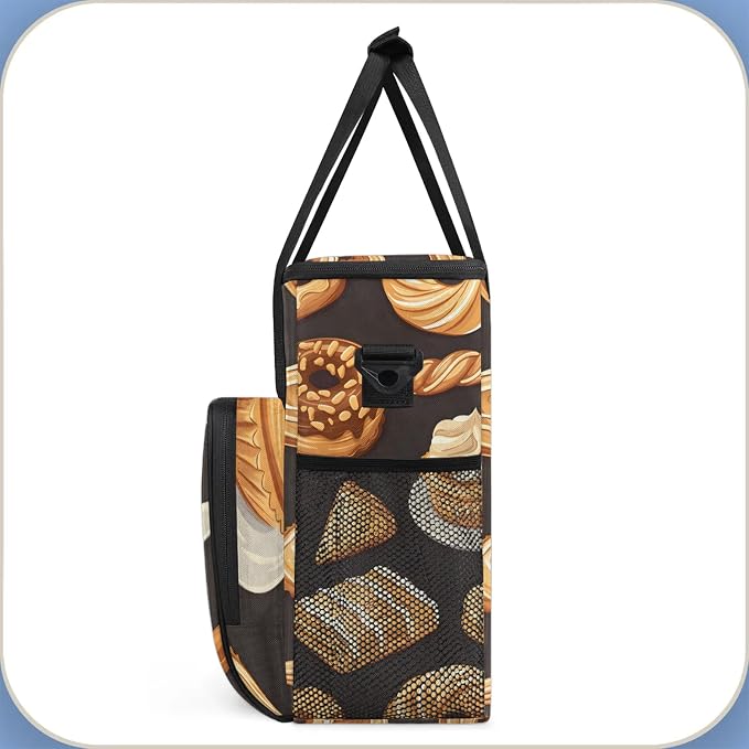 Bakery Coffee Maker Travel Bag, Bread Food Insulated Grocery Bag Travel Picnic - Image 4