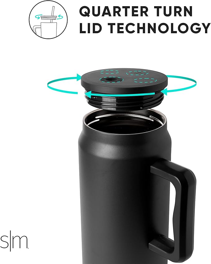 Simple Modern 50 oz Mug Tumbler with Handle and Straw Lid, Reusable Insulated Stainless Steel Large Travel Jug Water Bottle Gifts for Women Men Him Her Trek Collection, 50oz, Sea Glass Sage